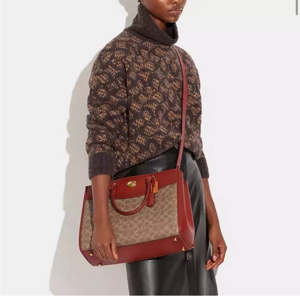 Coach CE731 Brooke Carryall Signature Canvas Leather Crossbody Bag